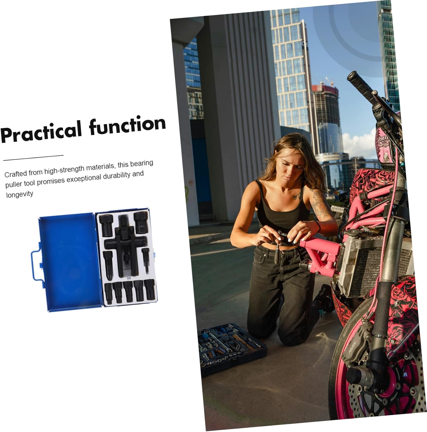 Gatuida 1 Set Effortless Two Jaw Motorcycle Bearing Puller Durable Alloy Bearing Separator Kit for and Storage for Professionals and Hobbyists