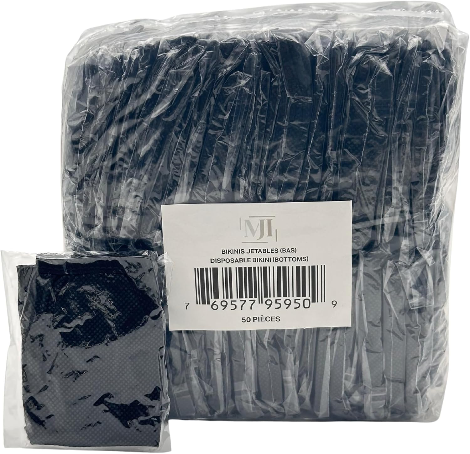 MJI 50-Pack Disposable Black Bikini Thongs for Women – Soft Non-Woven Spa Underwear Bikini Bottoms for Waxing, Spray Tanning, Massage & Esthetic Treatments, One Size Fits Most - Image 2