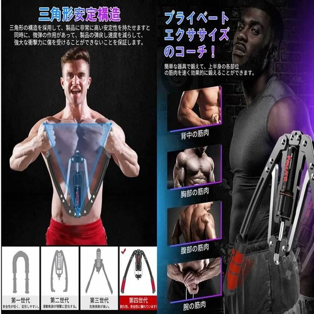 Amazon | Ishino 油圧式アームバー ブルー 200kg 負荷可能 アームバー