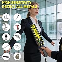 Vista 2 de RANSENERS Varita detector de metales portátil, varita de seguridad, alertas de sonido y vibración ajustables portátiles, detecta todos los productos