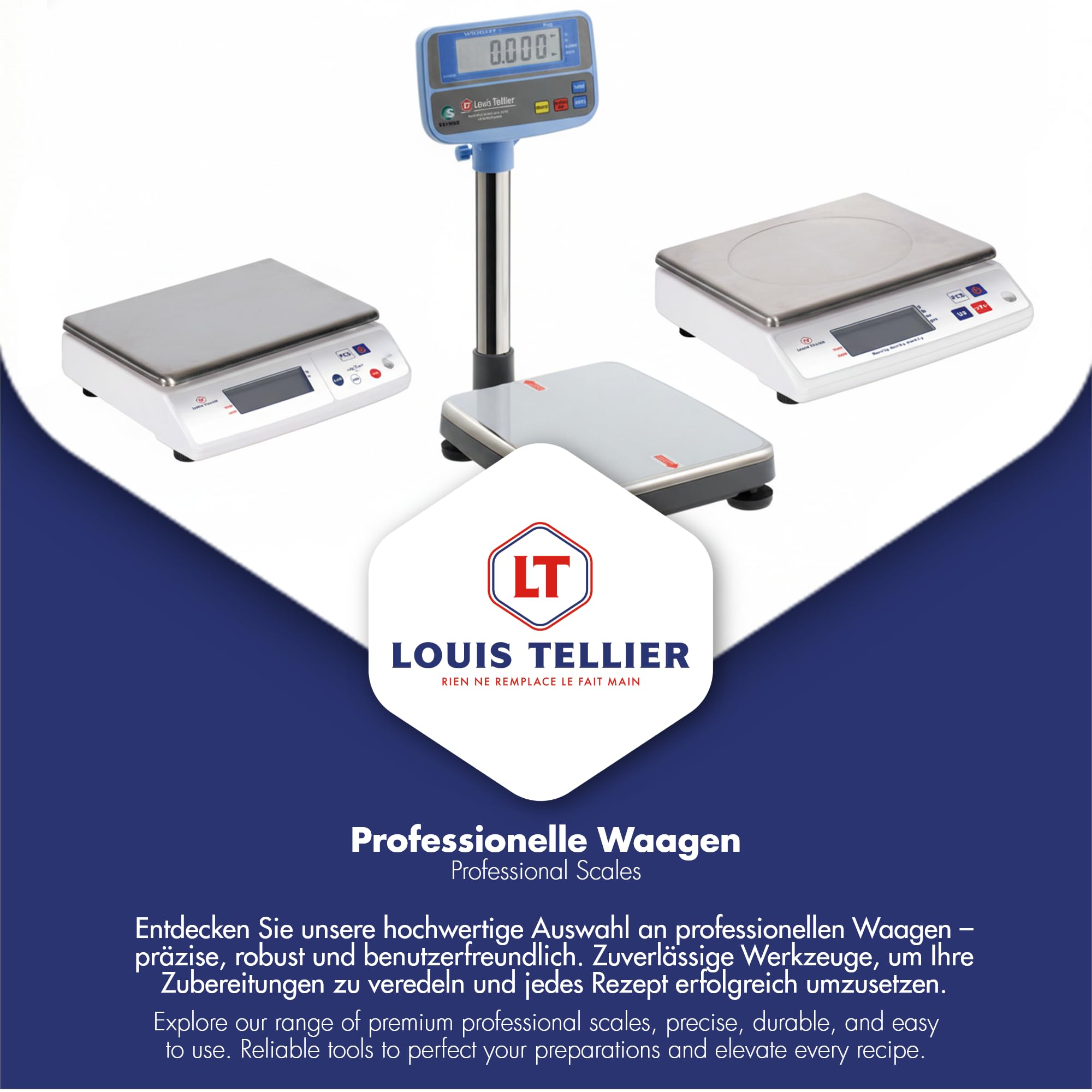 Professionelle Digitale Küchenwaage 10 kg IP53-240x240x75 mm | Präzise Messungen bis 10 kg • IP53-Schutz • Abnehmbare Edelstahlplattform