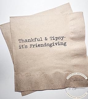 Friendsgiving Napkins - Hostess Gift, Funny Friends - Thanksgiving Friendsgiving 2025, Dinner Party Kraft Cocktail, Napkins Set of 25