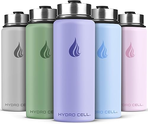 Miniatura 166 de HYDRO CELL Botella de agua aislada de acero inoxidable con pajilla, para bebidas frías y calientes, frasco de vacío de metal con tapa de rosca y