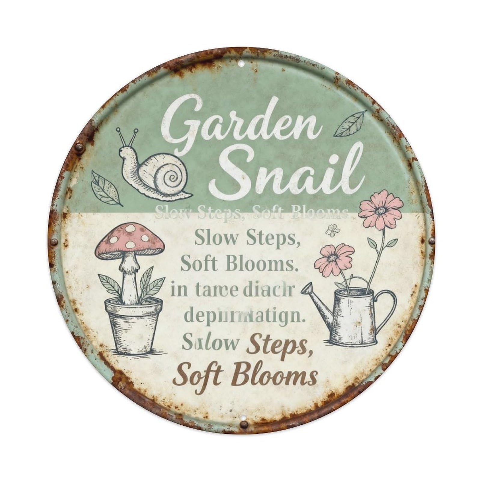 Garden Snail Cottage Shed Decor Metal Tin Sign Plaque