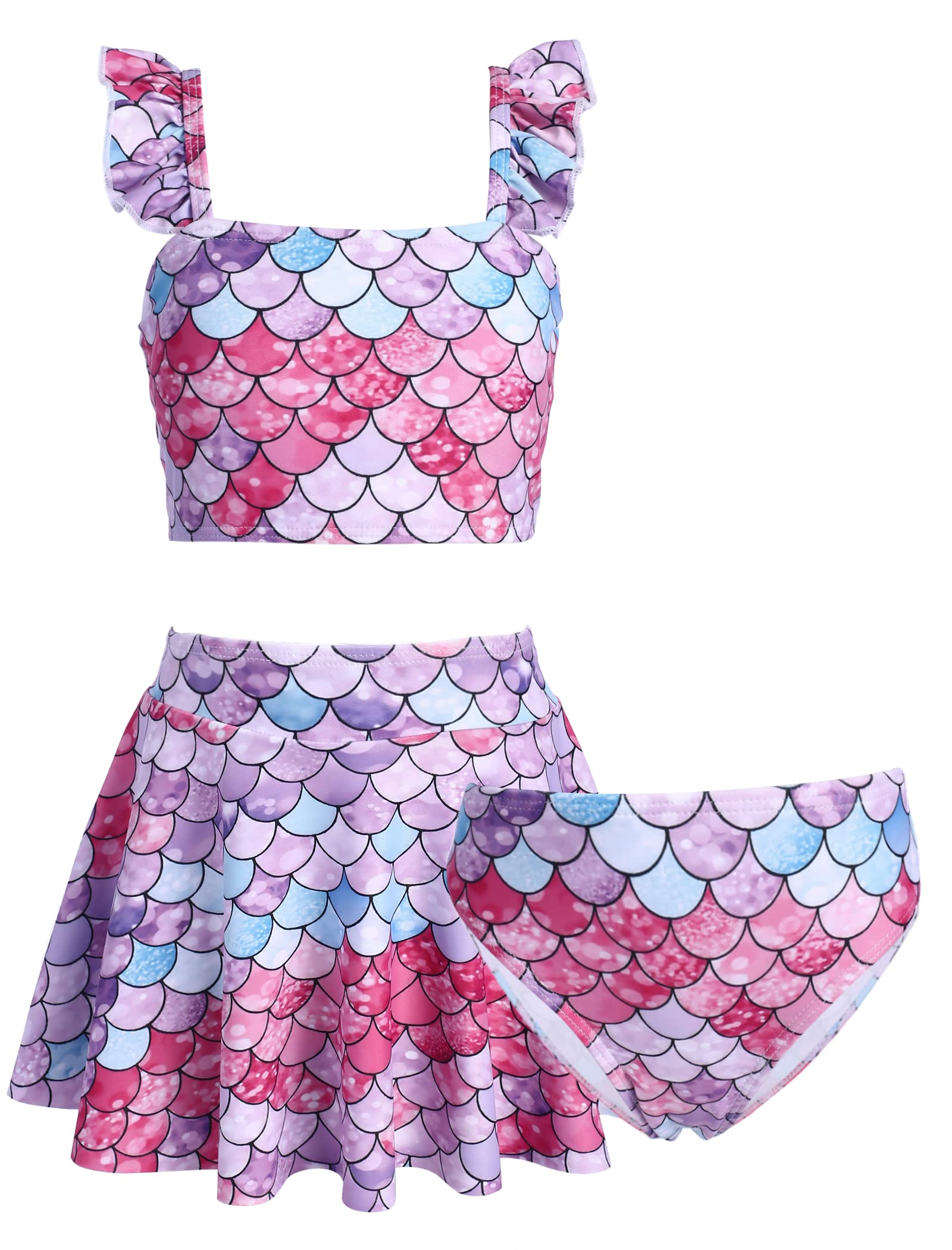 Buy 3 Piece Girls Swimsuits Swimwear Ruffles Beach Surf Swimming