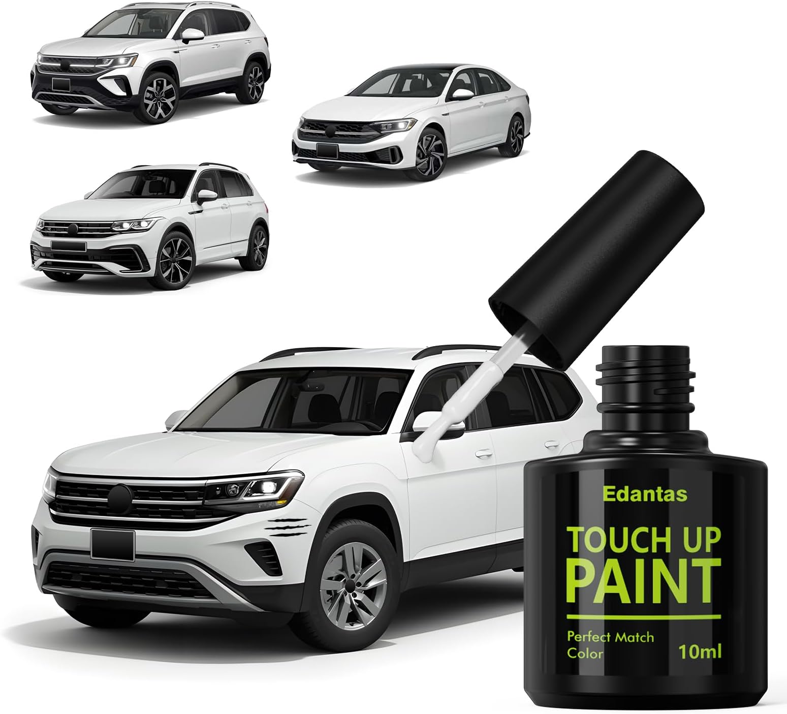 LC9A Pure White Touch Up Paint for Volkswagen Cars, Professional Auto Touch-up Paint Scratch Repair Kit, Automotive Paints Exact Match Compatible with Atlas/Jetta/Tiguan/Taos/ID4/GTI/Passat/CC