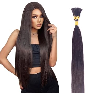 V Light Hair Extension Kit Hair Bulk, 18" 20" 22", 100 grams, Double Drawn,10 Bundles,100% Human V-light Bulk Hair Extensions #1B Black #613 blonde. #1b 100g, 18inch