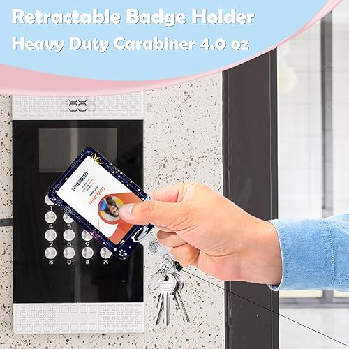 Miniatura 3 de Soporte para tarjetas de identificación con cordón, soporte retráctil para tarjetas de identificación, correa desmontable para el cuello con carrete