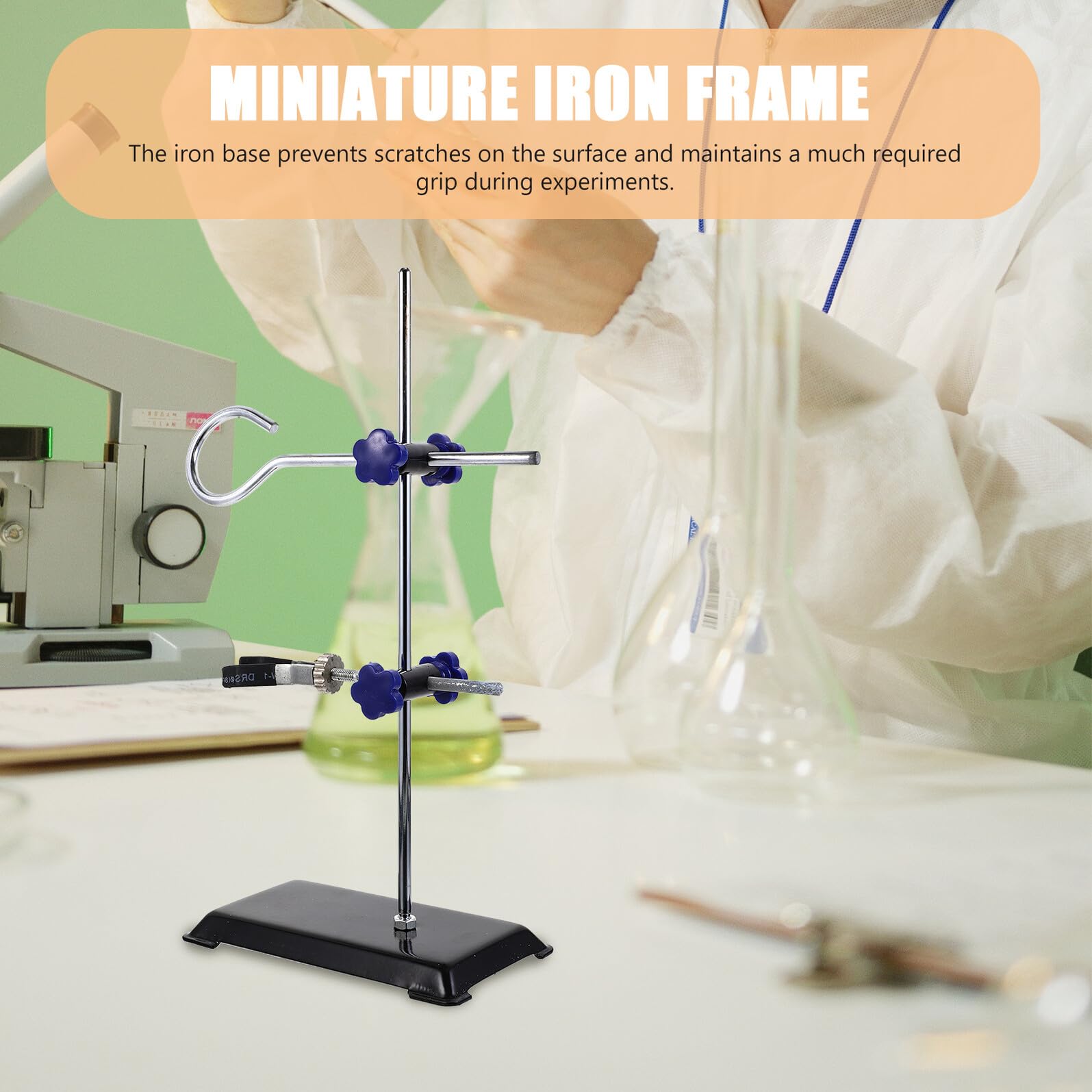 Cadre en Fer Miniature Portable et Robuste de 30 Cm pour Laboratoire, Plateforme de Support pour Matériel de Laboratoire Précis Plusieurs styles