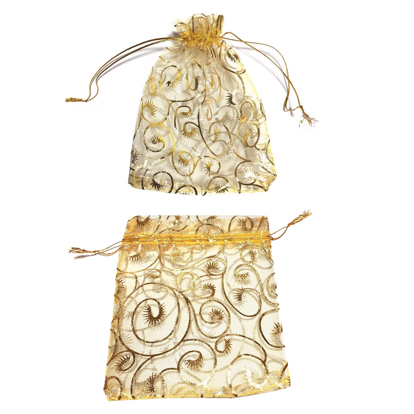 100-Pack Assorted Color Organza Bags - 3.5x4.5 Inch Drawstring Gift Pouches For Wedding Favors