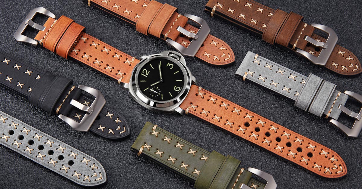 Cinturino In Pelle Per Orologio 22mm - Sostituzione Uomo Con Fibbia, Morbido E Traspirante, Colore Marrone