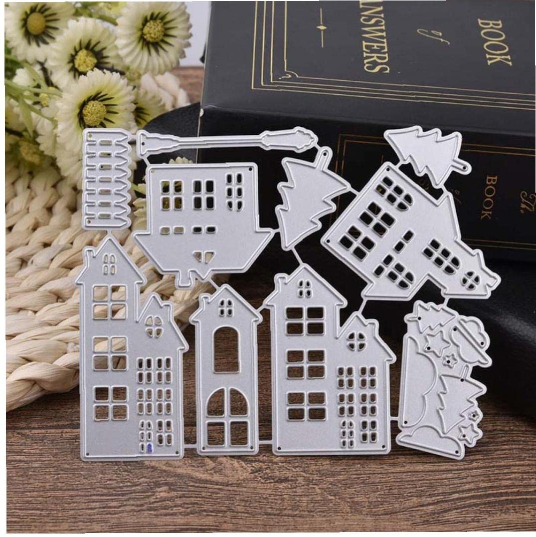 Bontannd Silver Die Cuts Christmas House Metal Craft Die For Diy Album Card Making Embossing Scrapbooking Stencils