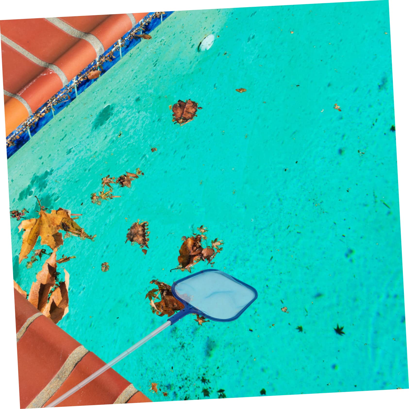 UPKOCH 1 Set Kit de Skimmer de Piscina Red de Malla Detallada y Rastrillo para Hojas, Poste Telescópico de 5 Secciones, Limpieza de Aguas Superficiales y Profundas