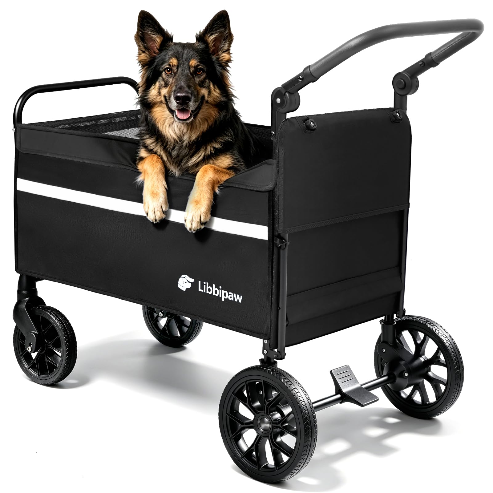 Photo 1 of Libbipaw Foldable Dog Wagon for Medium & Large Dogs, Black