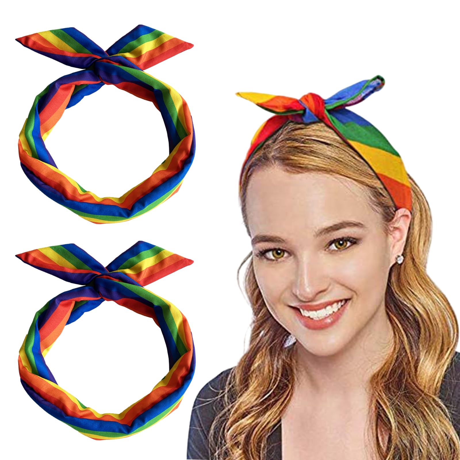 QDTK Diadema De Arco Iris Para El Día Del Orgullo Gay, Aro De Pelo Anudado Arco Iris Accesorios Para El Cabello Para Mujeres Niñas Accesorios Para Desfiles Accesorios Para Disfraz LGBTQ