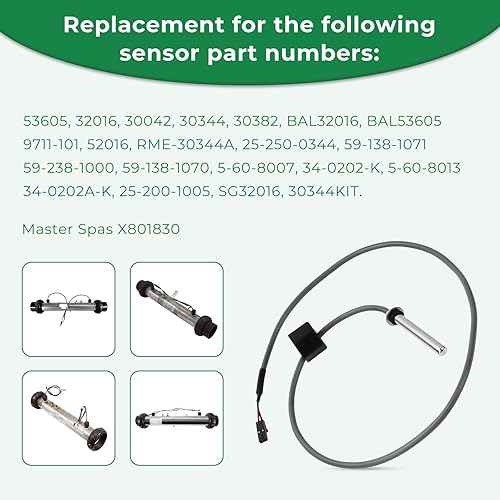 Miniatura 4 de Piezas de repuesto de spa para sistema Balboa Sensor M7 con cable de 24 pulgadaslímite alto, 14 pulgadas de diámetro, 2 pines - 1 paquete