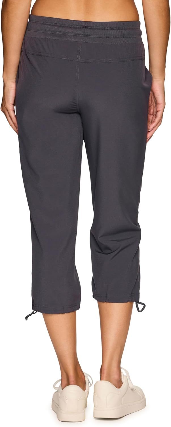 RBX Active Women's Cargo Capri Pant with Pockets Fashion Lightweight Woven with Drawstring - Image 2