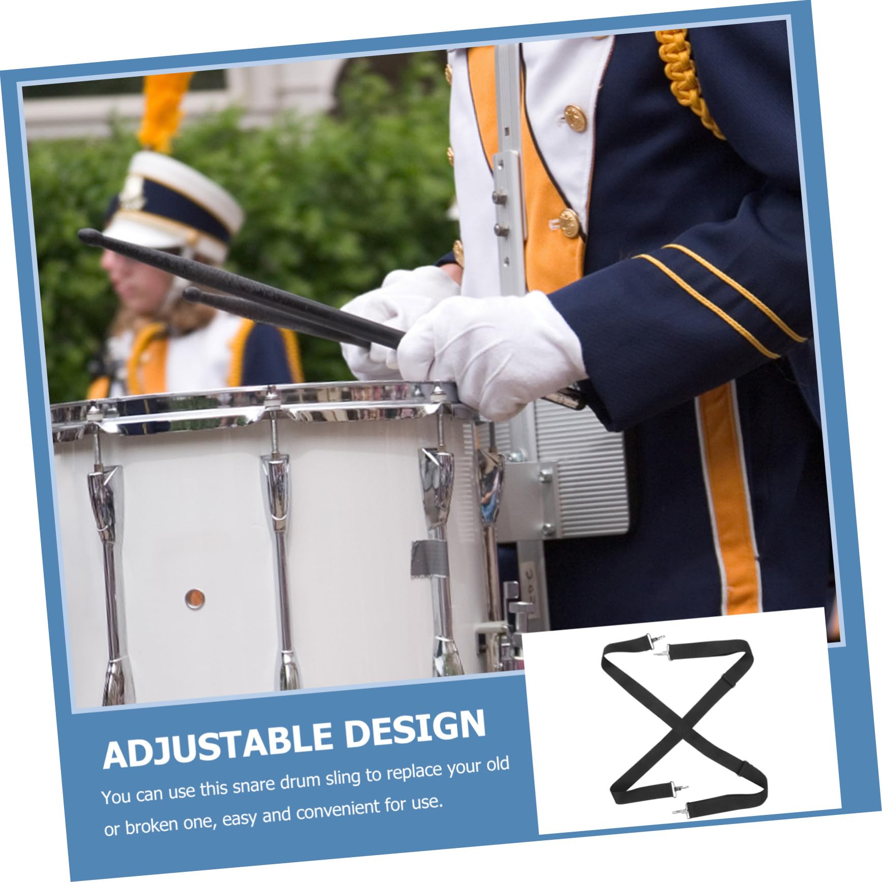 Verstellbarer mit Bequemem Tragegurt Marschtrommel aus Nylon Schultergurt zur Handfreiheit für Snare Drum bei Parade und Performance