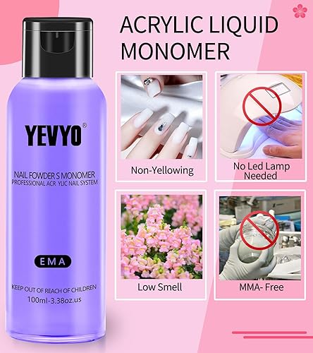 Miniatura 4 de Kit de uñas acrílicas con taladro, juego de polvo acrílico y líquido con taladro de uñas, con polvo de uñas transparente desnudo, rosa, blanco y