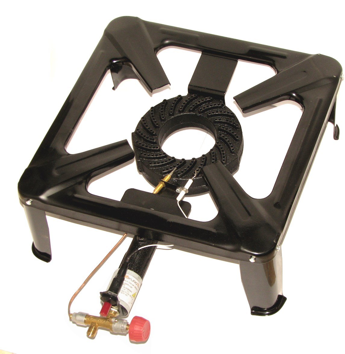 FORNELLONE 30402 A Gas con 4 Gambe 400x400mm e TERMOCOPPIA E ACCENSIONE con Pulsante