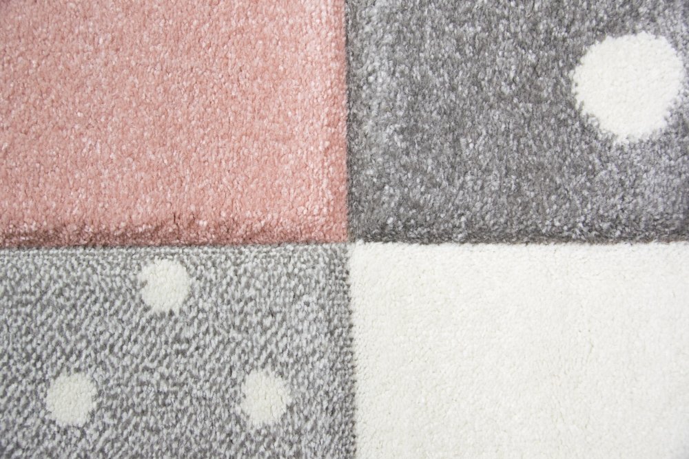 CARPETIA Tappeto da Gioco per Bambini Tappeto da Bambina Tappeto con Cuore Stella Rosa Crema Grigio Größe 160x230 cm