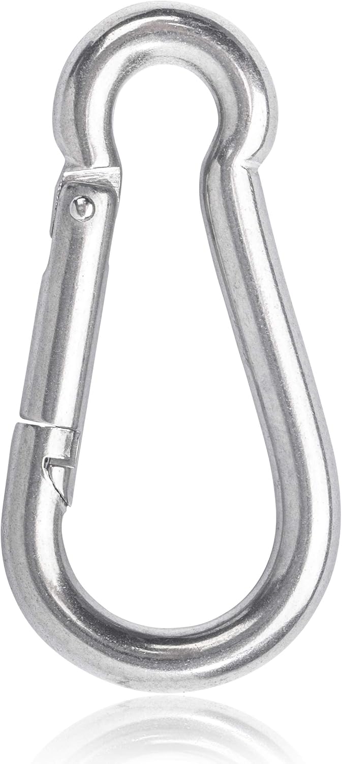 1/4" Stainless Steel Spring Snap Hooks, T316 Marine Grade - Lot of 25