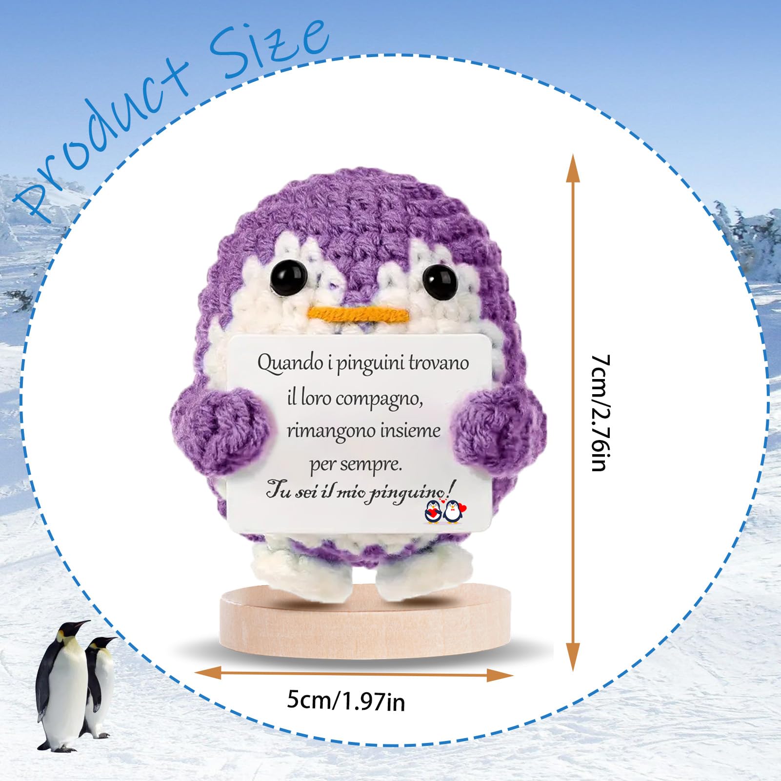 XBOCMY Regalo San Valentino per Lui Lei Pinguino Positivo Regali Per Lei Lui Regali Di Coppia Regalo Fidanzato Fidanzata Regalo Anniversario Per Lui Lei Regalo Anniversario Matrimonio (Viola)