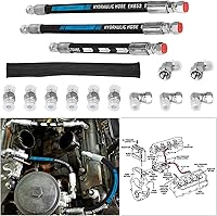 E-cowlboy HPOP High Pressure Oil Pump Hoses Kit & Crossover Line for 1999-2003 Ford 7.3L Powerstroke F250-F750 E-Series Excursion