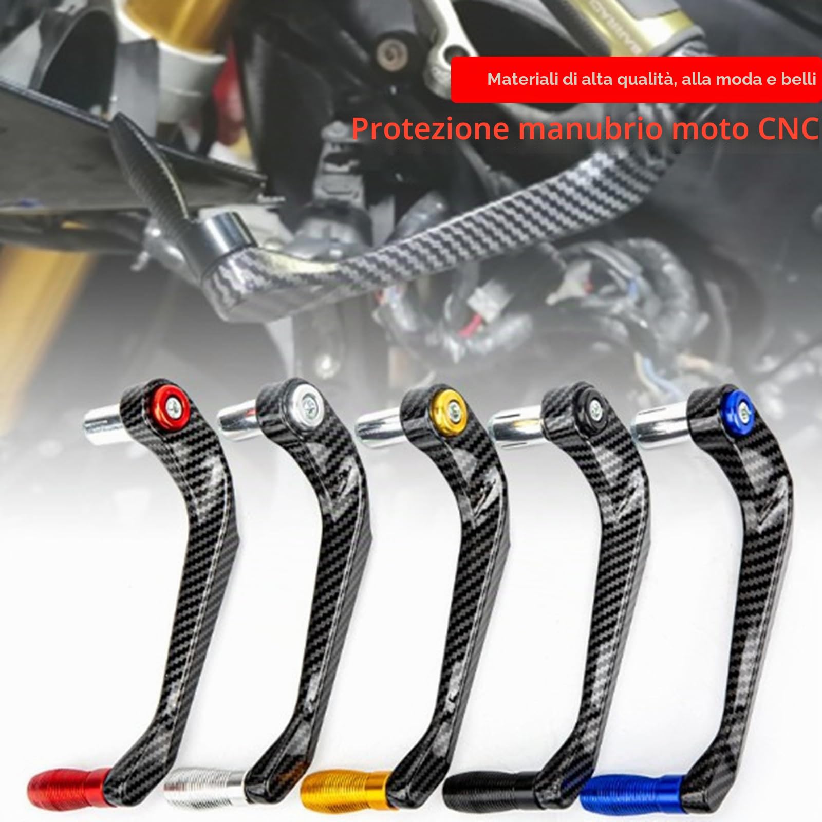 Paraleve Moto, Fydun 7/8 Pollici 22mm Paramani Moto Universali Protezione del Manubrio del Motociclo in Lega di Alluminio Protezione Leva Freno per Moto, Auto Elettriche, Mountain