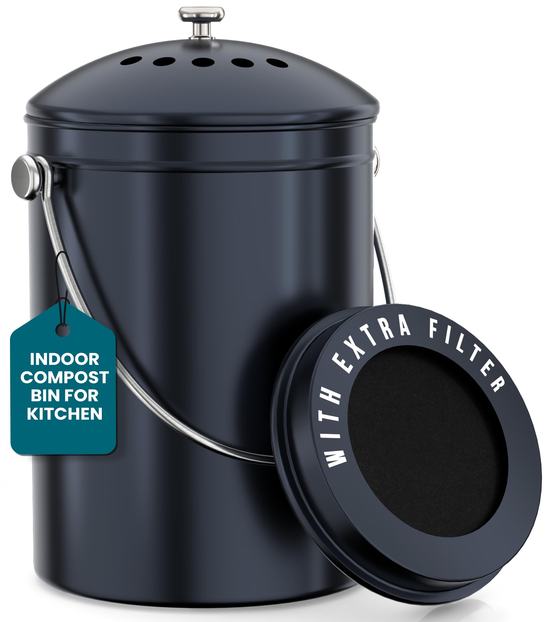 Countertop Compost Bin - Stainless Steel -12