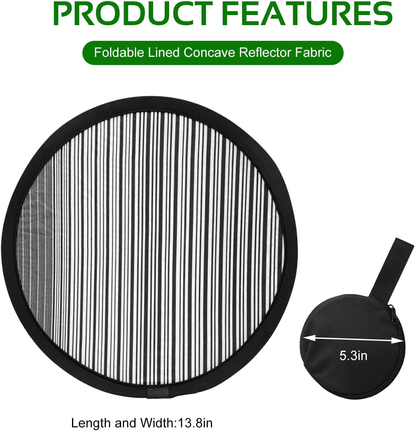 Car Dent Detection Board, 14.2 Inch Foldable Auto Reflector Line Board with Storage Bag, Large Flexible Striped Dent Detection Panel for Vehicle Door Scratches and Hail Damage