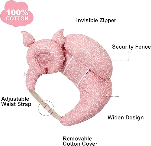 Miniatura 7 de Almohada de lactancia para lactancia materna, almohadas de lactancia para más apoyo para mamá y bebé, con correa ajustable para la cintura