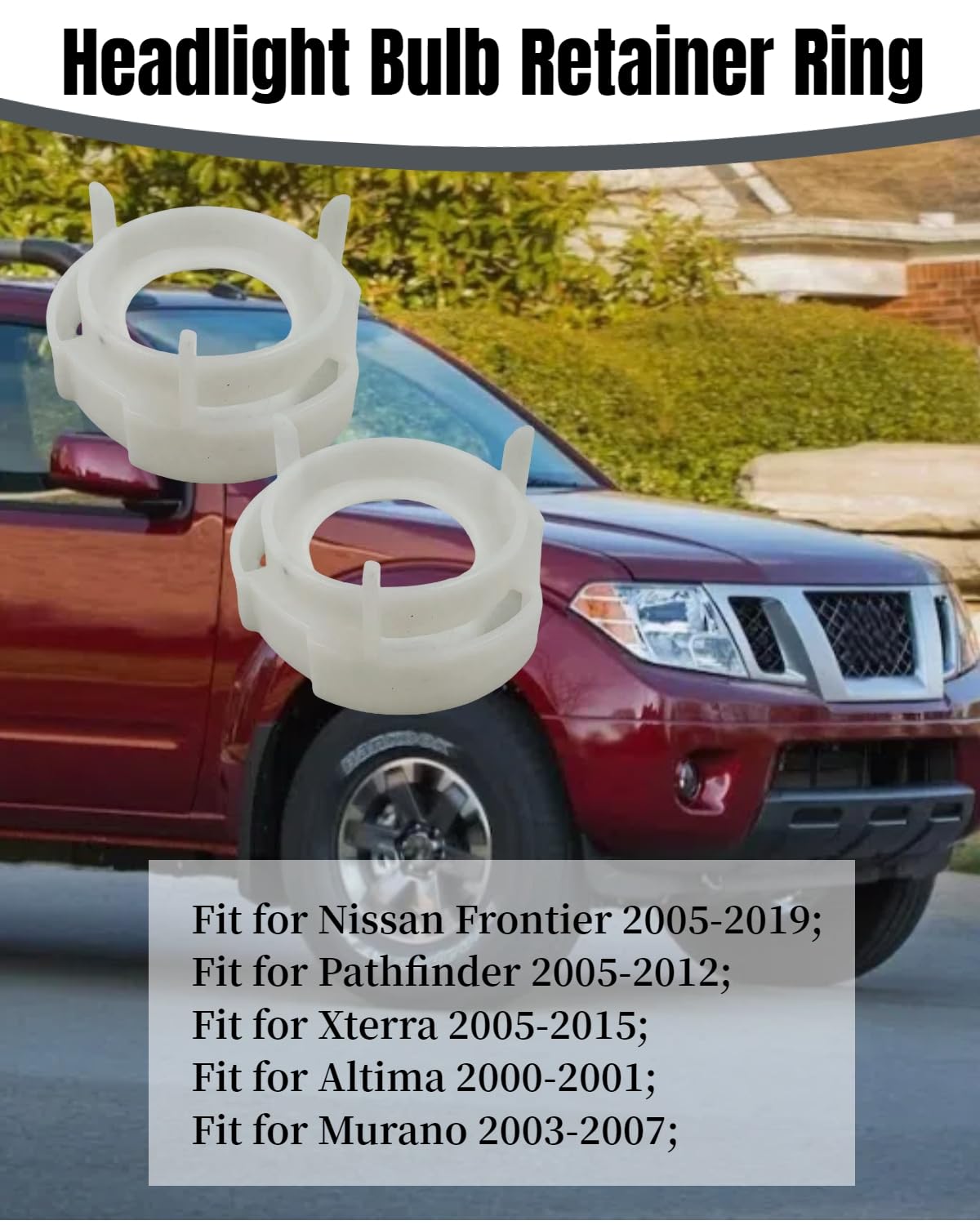 OWNDR 26029-0Z800 Headlight Headlamp Bulb Retainer Fit for Nissan Frontier Pathfinder Xterra Altima Murano, 2Pcs