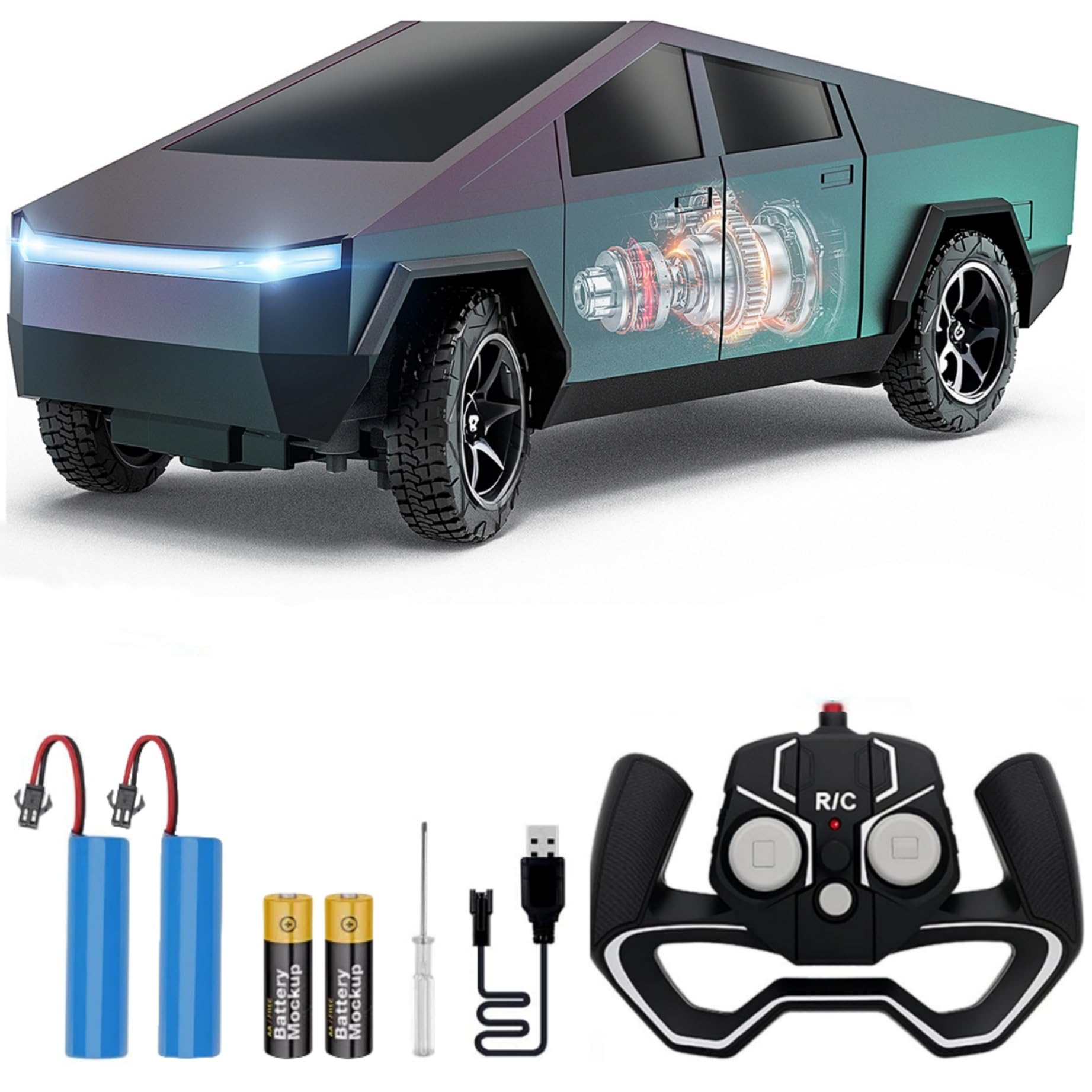 RC Car Toys, All Terrain High Speed RC Truck with Light and Loadspace, 2.4GHz Electric Vehicle Toys for Kids, Birthday Gifts for Kids, Boys and Girls (Regular)