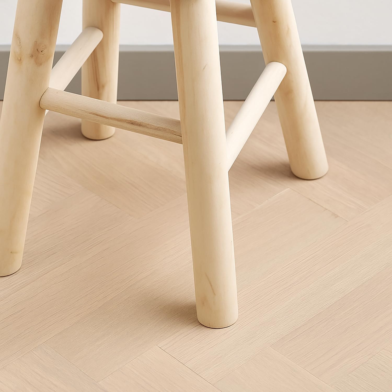 TIENDA EURASIA – Taburete Madera | Pack de 2 | Medidas 28x41 cm | Color Natural | Material Madera de Paulownia | Redondo