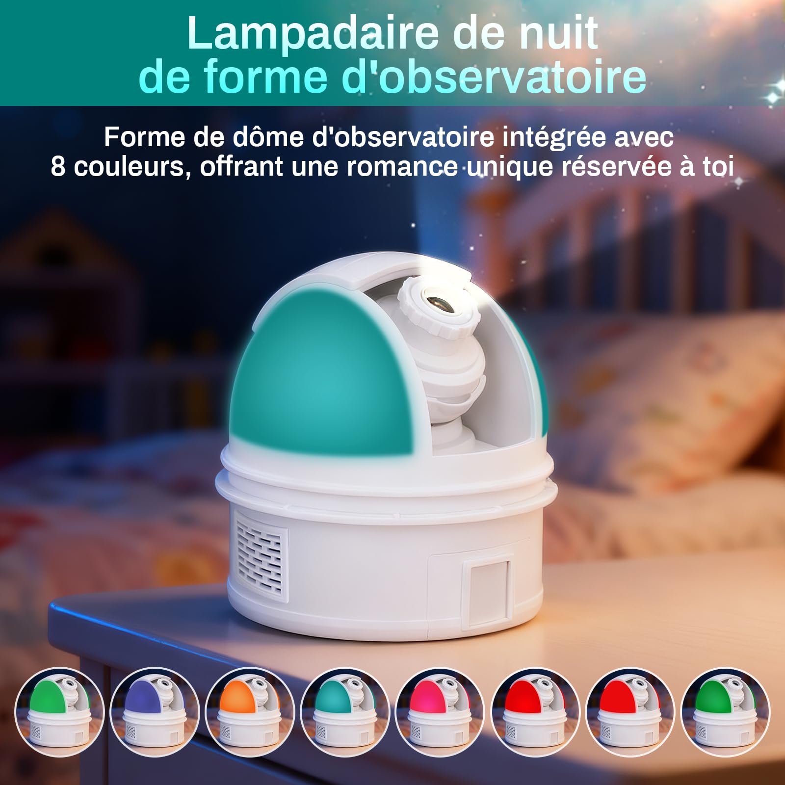 Tomshine Projeteur de Ciel Étoilé Astronome avec Explication, 12 Motifs Étoilés, 8 Bruits Blancs & 8 Couleurs de Lampadaire Nocturne, Compatible Bluetooth & Minuterie, Idéal pour Enfants,​ Décoration