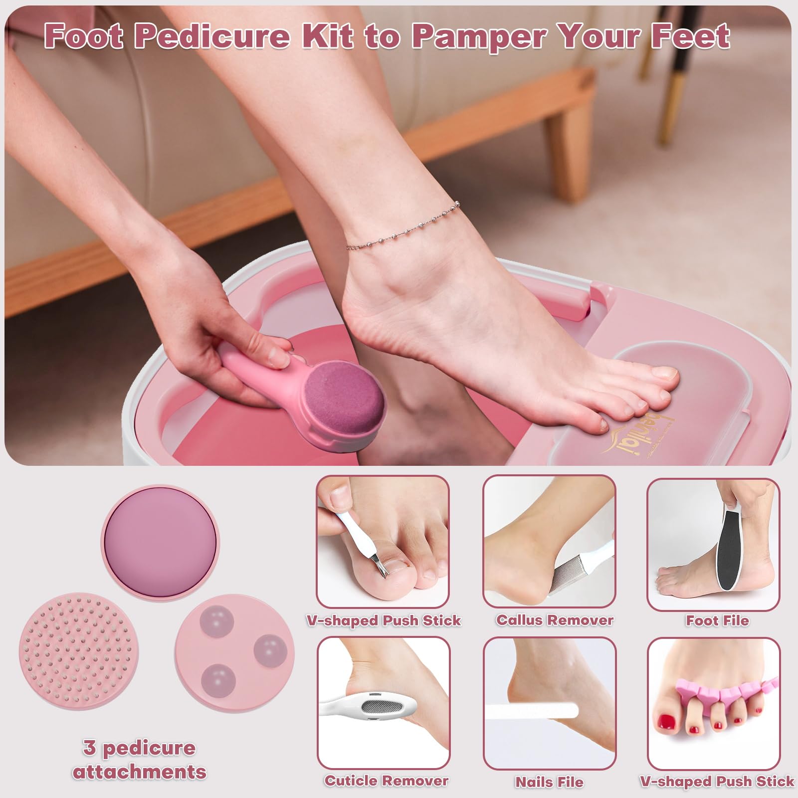 Beinilai Masseur de bain spa pliable avec chauffage, télécommande