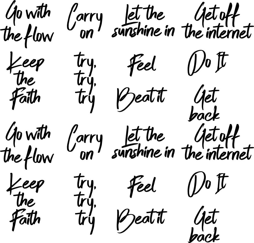 Set of 20 Vinyl Wall Art Decal - Words of Encouragement - from 3 to 7 Each - Positive Affirmations Workplace Bedroom Apartment Decor Decals - Indoor Outdoor Home Living Room Office Quotes