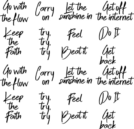 3 Word Positive Quotes Set Of 20 Vinyl Wall Art Decal - Words Of Encouragement - From 3" To 7"  Each - Positive Affirmations Workplace Bedroom Apartment Decor Decals -  Indoor Outdoor Home Living Room Office