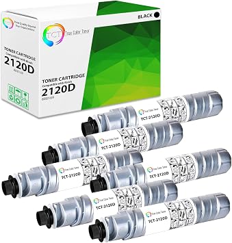 TCT 2120D Toner Cartridge 6 Pack - Compatible Replacement for Ricoh Type 2120D 888169 Black Toner Cartridge Replacement for Ricoh Aficio 1022 1027 1032 MP-2510 2550 Printers 11,000 Pages