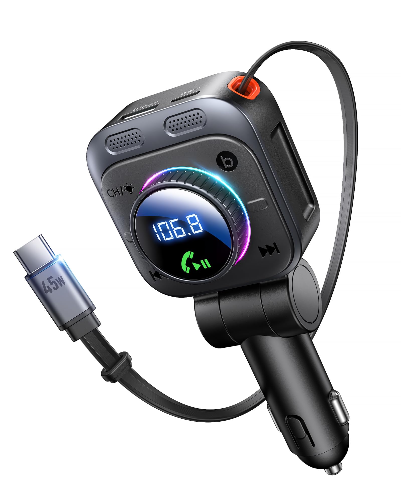 Photo 1 of LENCENT 72W Bluetooth 5.4 FM Transmitter Car Adapter