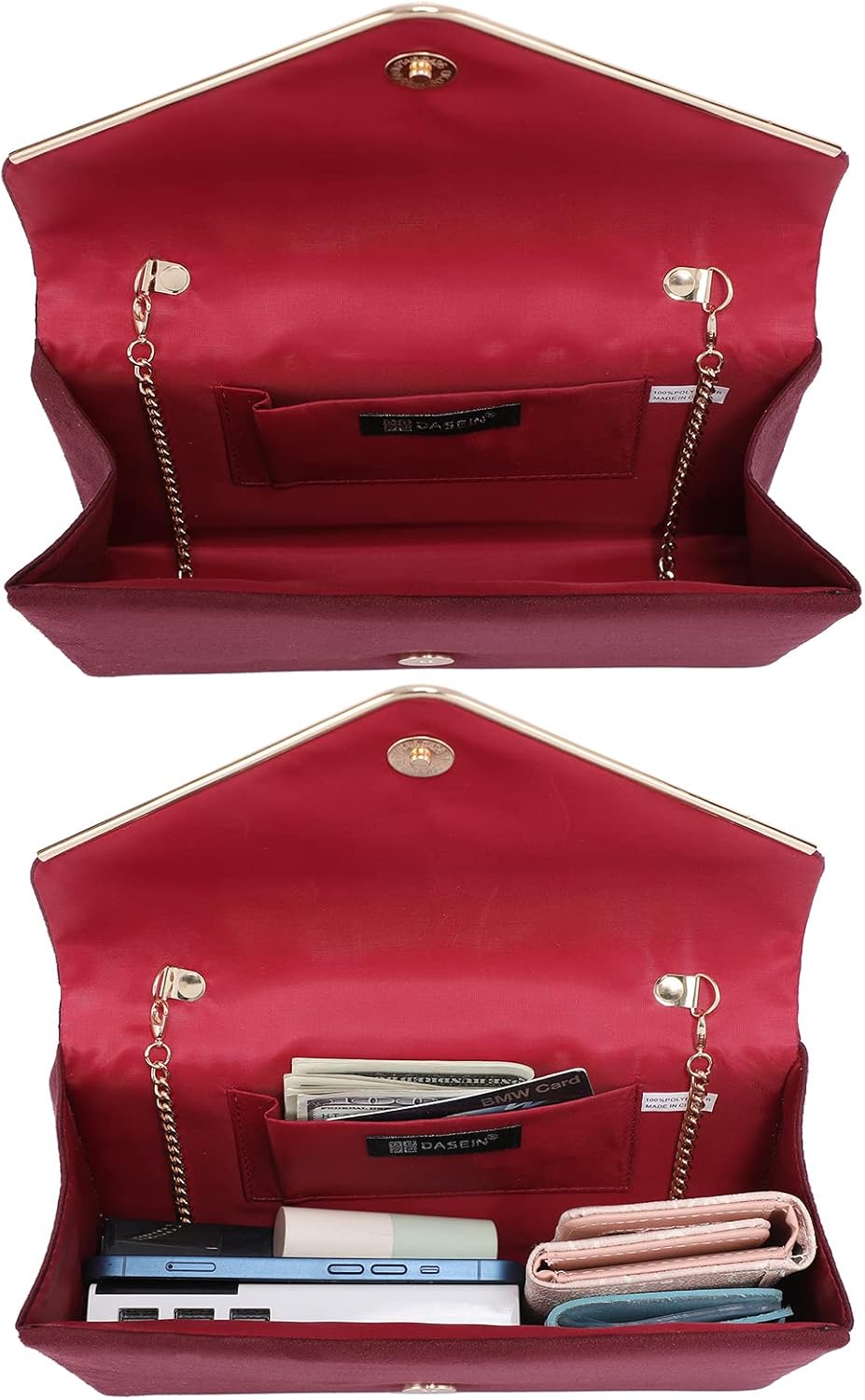 Dasein Women Faux Suede Evening Clutch Bags Formal Party Clutches Wedding Purses Cocktail Prom Clutches - Image 4