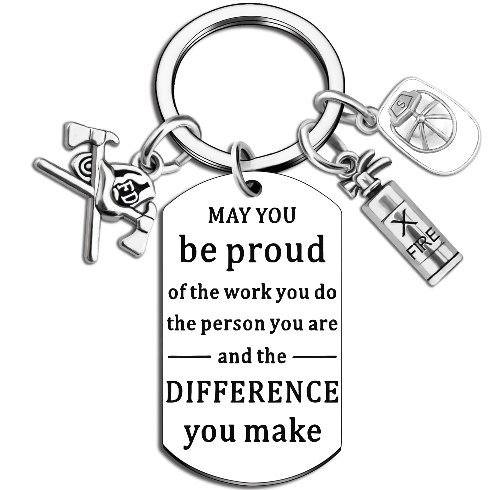 WXCATIM Firefighter Gifts Keychain Fire Fighter Gifts Men Best Gift For Fireman Firefighter Accessories Gift For Men Thank You Unique