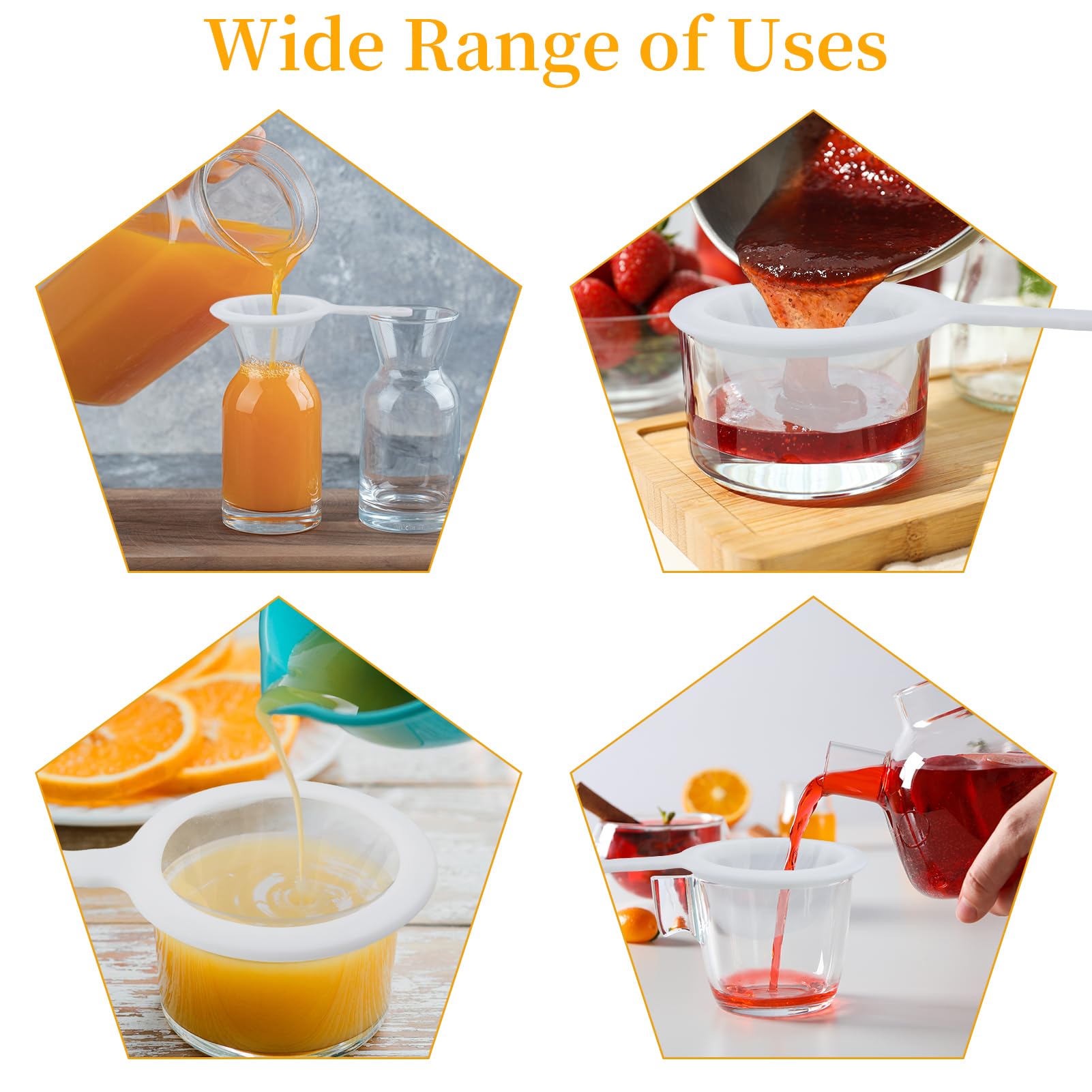 Garza Alimentare Filtri Di Rete 2 Pezzi Filtro A Setaccio, 200/400 MeshFiltro Per Alimentare, Filtri A Rete In Nylon, Setaccio Filtro A Rete Riutilizzabile, Per Filtrare Liquidi, Olio, Caffè, Vino