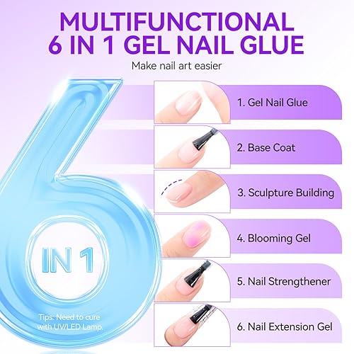 Miniatura 3 de Gelike EC Kit de puntas de uñas de gel suave extra cortas, para extensiones de uñas de remojo, cubierta completa, forma de ataúd extra corto, resina
