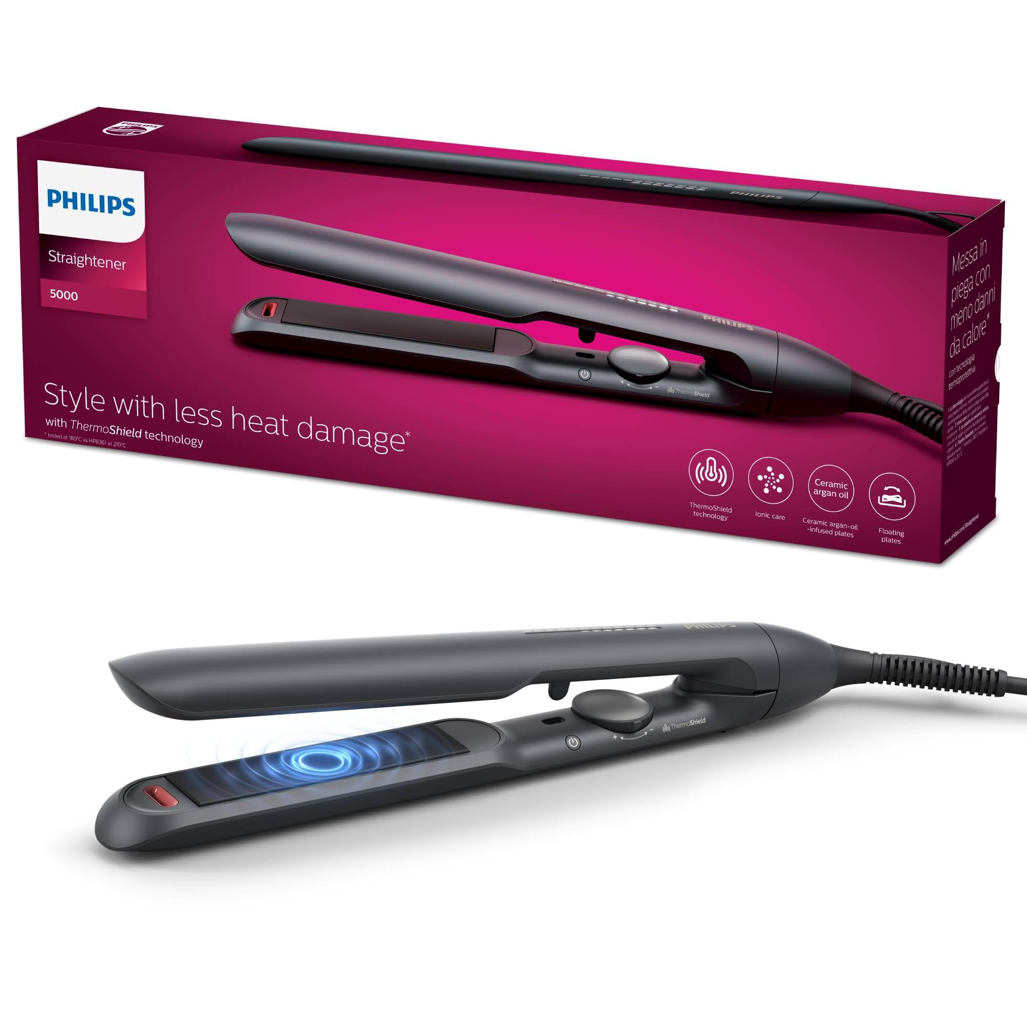 Philips Plancha de pelo serie 5000 con Tecnología ThermoShield
