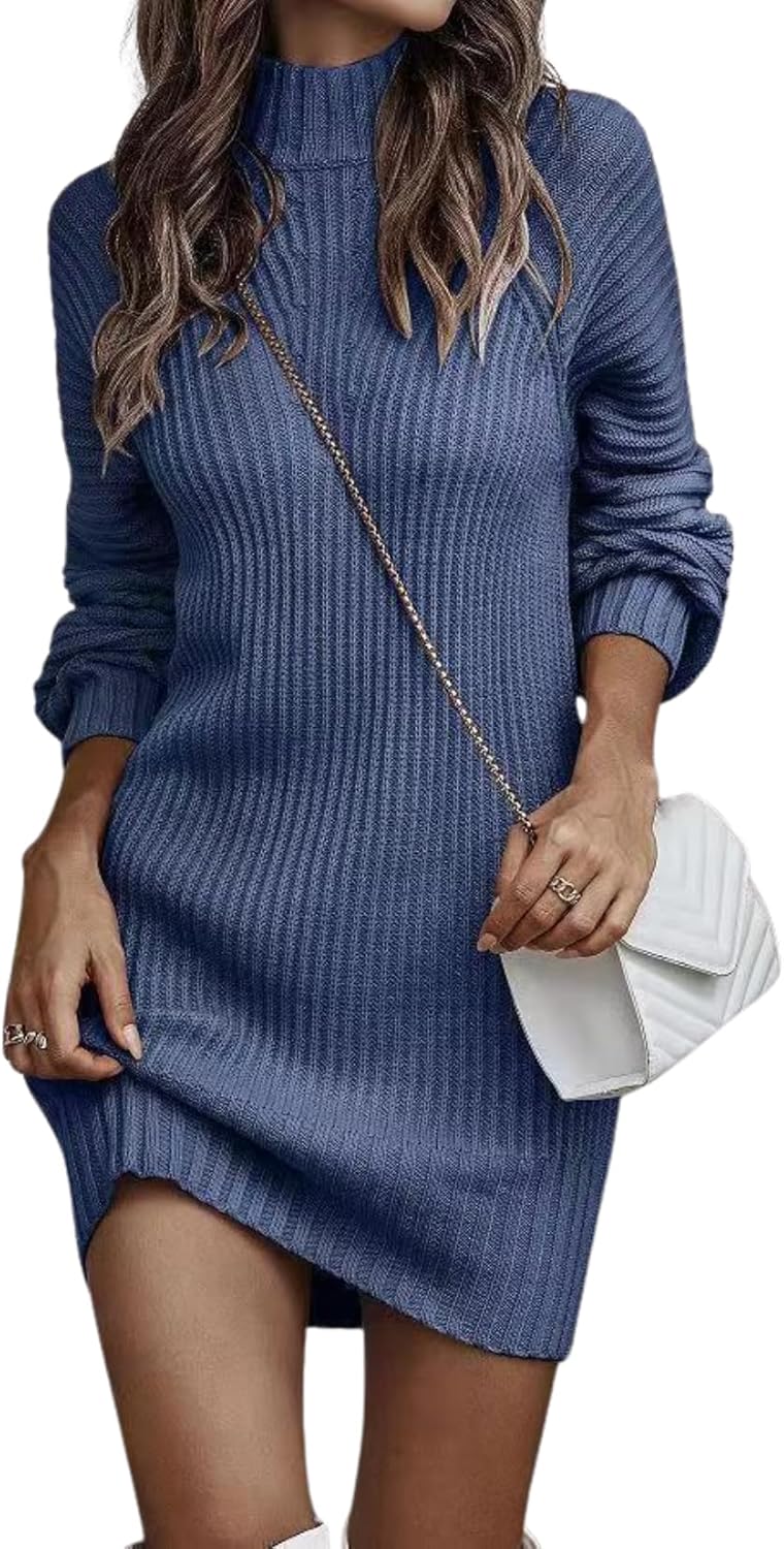 Scapodo Women's Oversized Turtleneck Sweater Batwing Sleeve Ribbed Knit Loose Fit Long Sleeve Elegant Fall Winter Wear