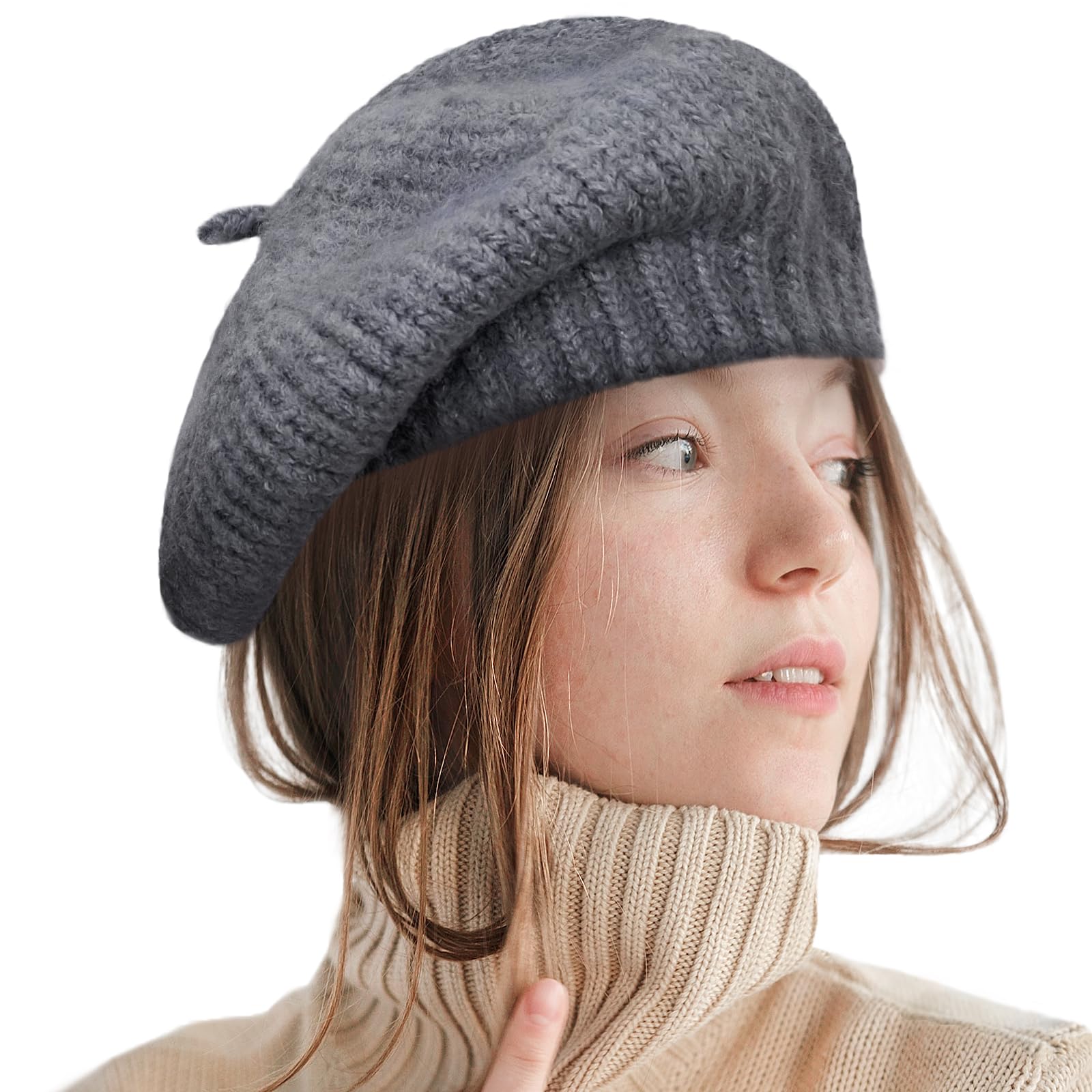 Winter Beret Hat for Women Wool Blending Beanie French Style  display picture 1