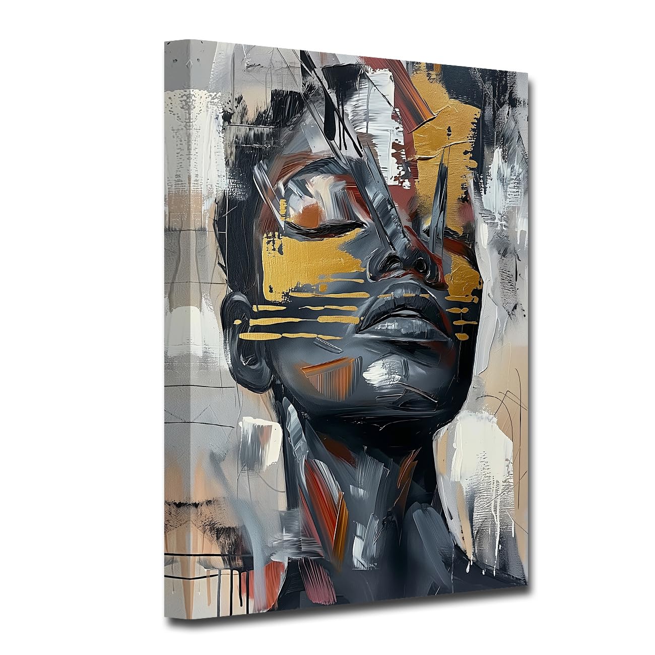 LMYSXAOZ Abstract Woman Canvas Wall Art Graffiti Girls Pictures Prints Black Decor Modern Artwork for Room Bedroom Home Framed (Woman-2, 20.00"x30.00")