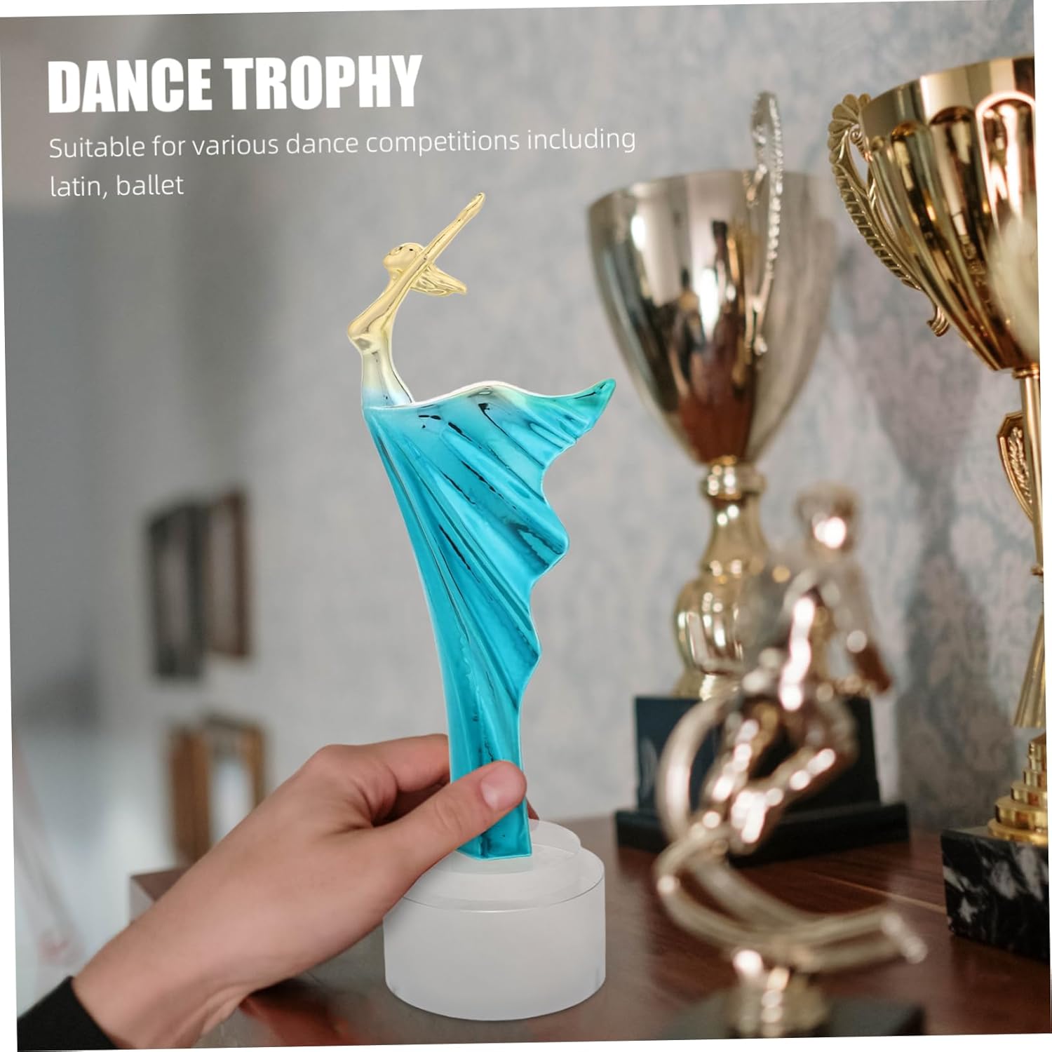 Toyvian Ballet Award Trophy Charming Dancing Angel Sculpture for Dance Competitions Souvenir Decor for Ballet Latin and Folk Dance Events Prize for Dancer Winners